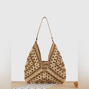 Commense Vintage Crochet Macrame Shoulder Bag